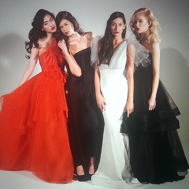 Group of models wearing beautiful gowns. Makeup and hairstyle by VCI Artists